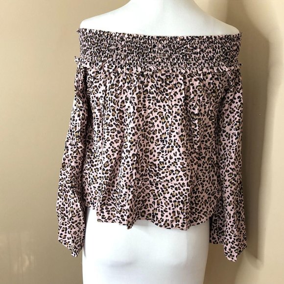 Free People FP Movement Leopard Off-Shoulder Top - Picture 10 of 15